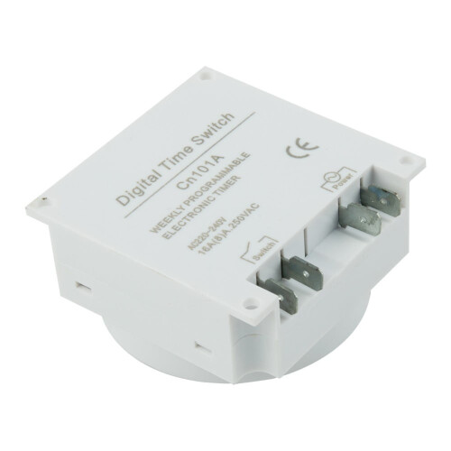 Interruptor temporizador digital programável de 12 V CC branco 1