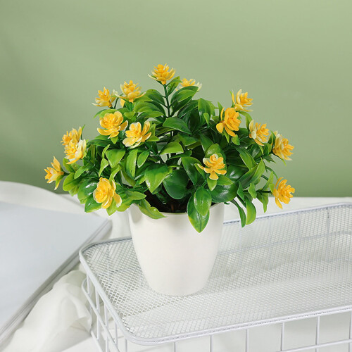 Τεχνητό τριαντάφυλλο τσαγιού Bonsai18Flowers πλαστική γλάστρα 1