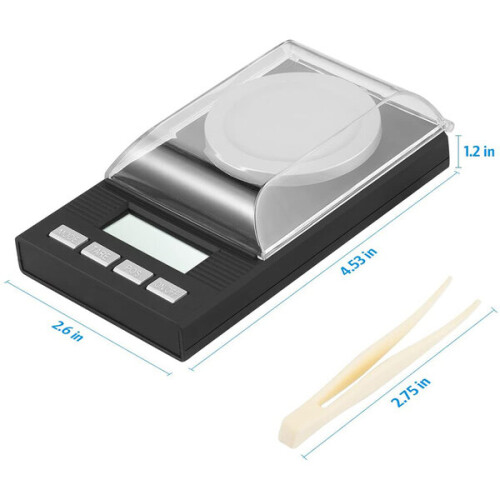 Precision Digital Scale 0.001g 50g with Calibration Weight Tare Function for Laboratory & Manufacturing 1