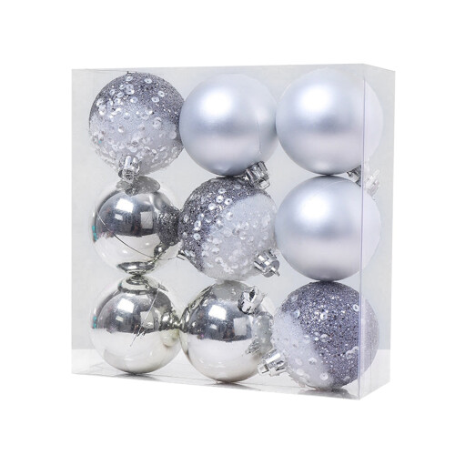 Christmas Ornaments Blue Balls 6 cm 9 pcs