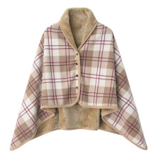 Poncho/manta/chal de forro polar – Ligero, cálido y portátil.