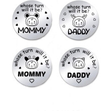 Decision Coin for New Parents Stainless Steel 2pcs