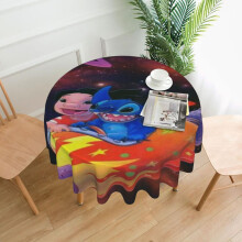 Stitch Space Adventure Round Tablecloth 60 in Polyester