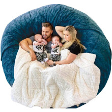 Housse de pouf en fausse fourrure pour pouf de 120 cm, douce et moelleuse