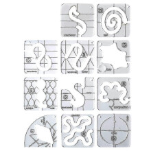 11pcs Free-motion Quilting Template Set-sewing Ruler & Clear Mark Acrylic Ruler & Ironing Ruler For