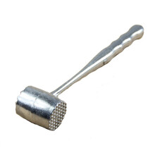 Mazo ablandador de carne de aluminio plateado, 20,5 cm x 3,5 cm