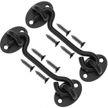 2 Pieces 3 Inch Stainless Steel Black Wind Hook Thickened Vintage Window Hook Accessories Door And Window Hook