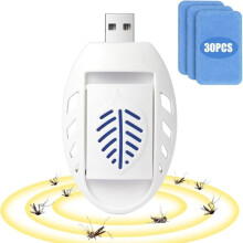 USB odpuzovač komárů do zásuvky pro interiér s 30 tabletami, účinný proti hmyzu pro klidný spánek v létě