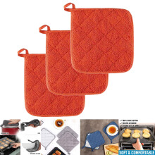 LEAQU cotton pot holders heat resistant 3 pcs 7x7 inch