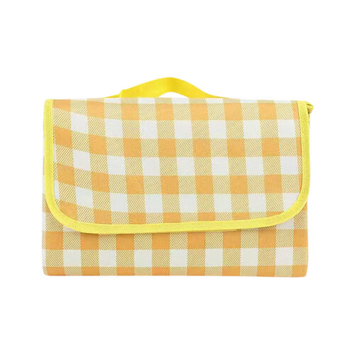 Gul gingham picknickfilt vattentät vikbar 150x200 cm