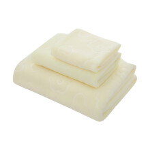 Ensemble de 3 serviettes en coton jaune clair