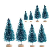 Miniature Artificial Christmas Trees Blue 8 pcs
