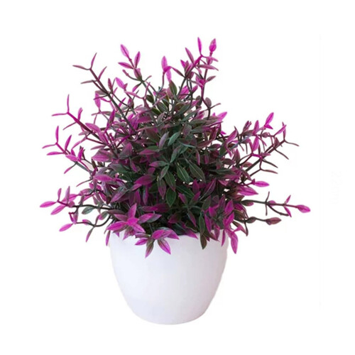 Bonsai artificial în ghiveci de plastic alb
