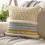 Boho Tufted Throw Pillow with Tassel, 18 x 18 in, Yellow, 1 1