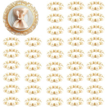 Ronds de serviette en perles dorées, lot de 100