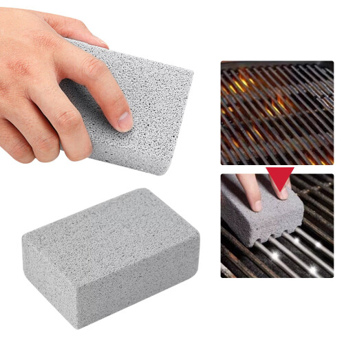 Brique de nettoyage pour barbecue avec ciseaux à crevettes – Mousse réutilisable