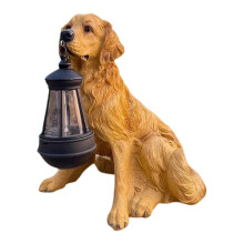 Golden Retriever LED-Nachtlichtstatue aus Kunstharz