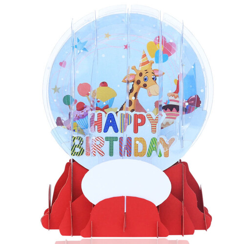 Πτυσσόμενη ευχετήρια κάρτα με κρύσταλλο καμηλοπάρδαλης και φάκελο