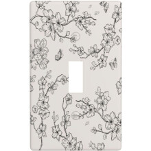 Plaque d'interrupteur vintage à motif floral papillon 4,5 x 2,76 pouces