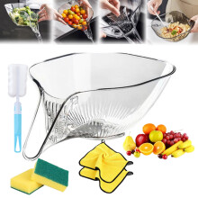 Florest4sale Drainage Basket, PET Sink Strainer with Spout,