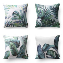 Poszewka na poduszkę Phantoscope Tropical, zielone liście, 18x18