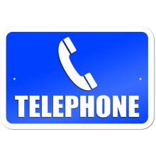 Telephone Sign 9 x 6 in Aluminum
