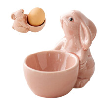 Cupă de ouă ceramică pentru iepure, pentru ouă fierte moi, pachet de 1