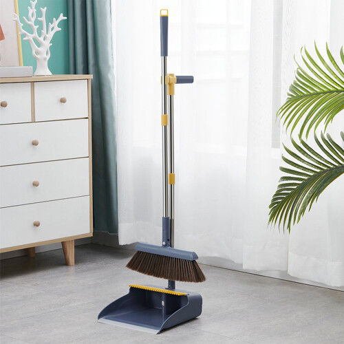 Rotatable Broom and Dustpan Set with Magnetic Snap