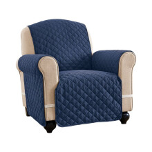 Housse de protection matelassée réversible pour meubles avec attaches, bleu marine