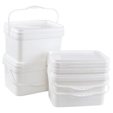 3-gallons rektangulär plasthink med lock och handtag (4