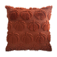 Plush 3D Pumpkin Pillow Cover 18x18 Inch