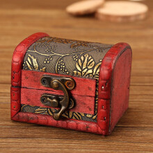 Wooden Treasure Chest Jewelry Box Vintage 1pc