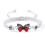 Butterfly Charm Bracelet Adjustable Red 1