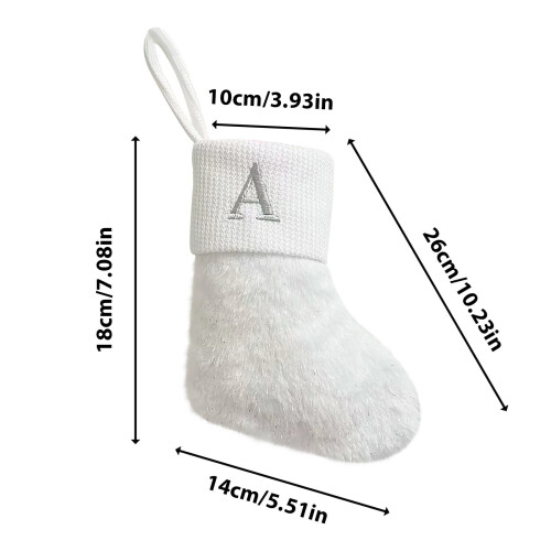 Chaussettes de Noël en soie blanche brillante brodées 2