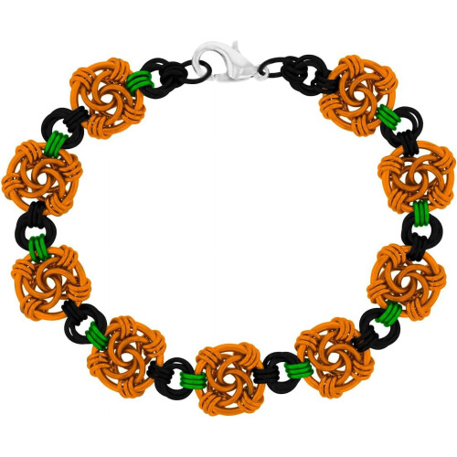 Kit de pulseira de cota de malha com espirais de abóbora