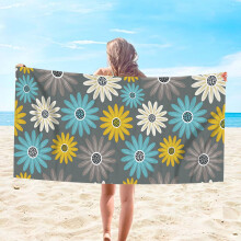 Microvezel strandhanddoek 30x60 inch, sneldrogend, zacht, bloemmotief