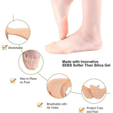 Silicone Toe Caps 4 Pairs Breathable Trimable Friction and Blister Relief for Ballet Shoes, High Heels, Running and Hiking