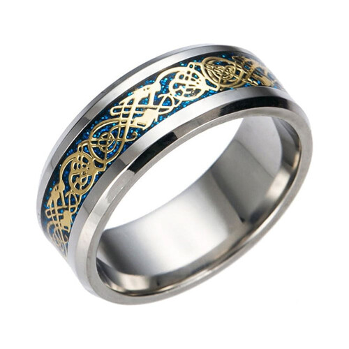 Drakenring van titaniumstaal - Maat 5 tot 13