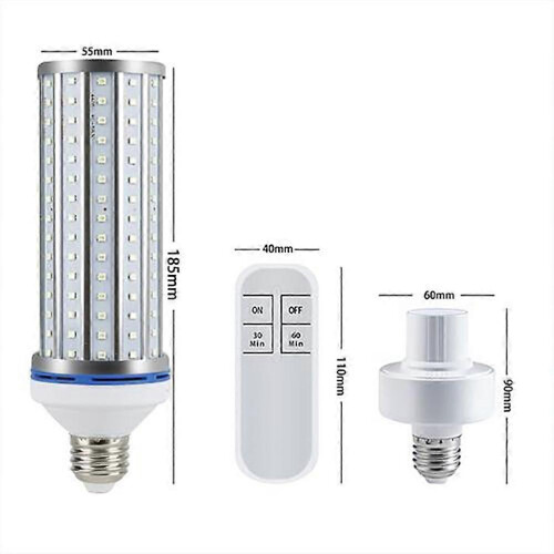 60W E27 UVC Cleaning Bulb with Remote Control Timer, 360 Irradiation, 500 Sq Ft Coverage, Fits E26/E27 Sockets for Home Office School Use 2