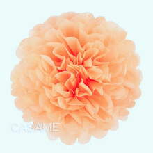 Paper pompoms for wedding and party decor pink orange 10