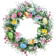 Osterkranz – Künstliche Blumen in Weiß und Pastellfarben, 35 cm