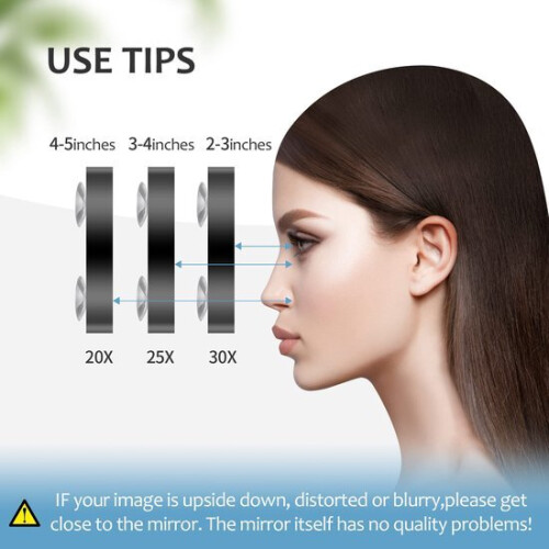 Suction Cup Mirror 30x Magnification, 8.5cm Diameter for Makeup & Eyebrow Plucking, Black 1