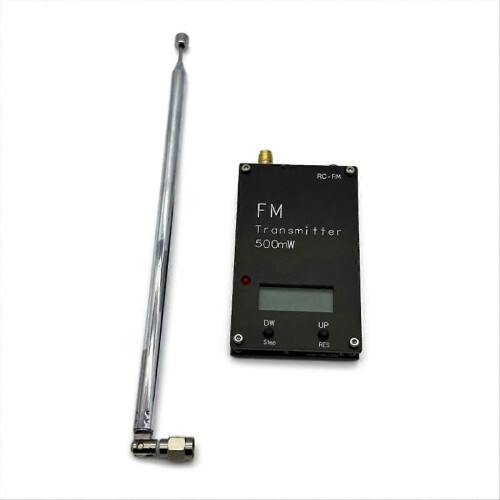 FM Transmitter 500mW Adjustable Frequency 76-108MHz with LCD Display & Memory for Outdoor Broadcast 2