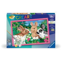 CreArt Kids 31x21cm Hasen auf der Wiese, Malset nach Zahlen Art-Nr., Ab 9 Jahren, 25847, Ravensburger