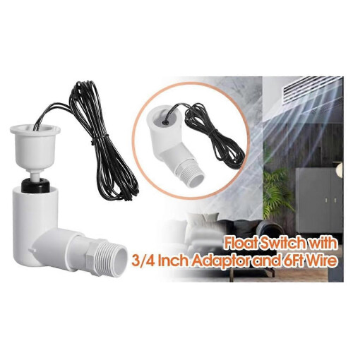 Float Switch with 3/4 Inch Adapter for AC Condensate Drainage, Anti-Overflow Automatic Shutoff 2