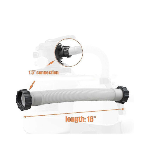 Pool Filter Pump Hose, 2-Pack, Compatible with 1.5 Inch Interface, Knob Installation for Above Ground Pools 2
