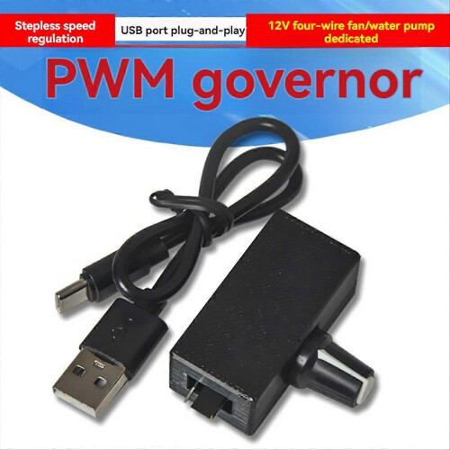 PWM Speed Controller 12V 4-Pin 0-100% Adjustment USB-C Powered for PC Fan Pump 2
