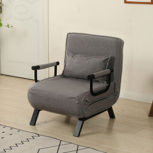 Westwood Versatile Convert Single Sofa Bed 4-in-1 6-Position 85 Sleeper Recliner Grey