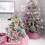 Pink Mini Artificial Christmas Tree 60cm with LED Lights & 2