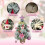 Pink Mini Artificial Christmas Tree 60cm with LED Lights & 4